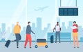 People airport boarding and waiting to flight at terminal Royalty Free Stock Photo