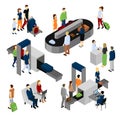People In Airport Isometric Set Royalty Free Stock Photo