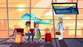 People in airport vector illustration