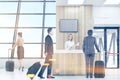 People in airport waiting for flight Royalty Free Stock Photo