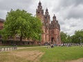 People of all ages enjoying the Summer activities outside the Kelvingrove Museum in Glasgow. Royalty Free Stock Photo