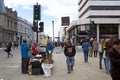 People along the street in Punta Arenas, Chile