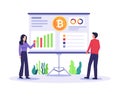 People analyze cryptocurrency chart