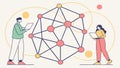 People Analyzing a Data Network Vector Illustration, vector design Generative AI Royalty Free Stock Photo