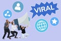 People going viral with a megaphone Royalty Free Stock Photo