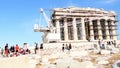 People around parthenon