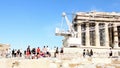 People around parthenon