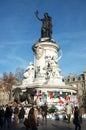 People around the Place de la Republique statue