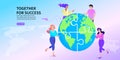 People around the world teamwork, global business, unity concept, VECTOR, EPS10