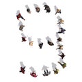 People - arranged in number 9 - top view with shadow