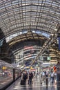 People arrive and depart at Frankfurt train station Royalty Free Stock Photo