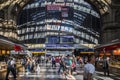 People arrive and depart at Frankfurt train station Royalty Free Stock Photo