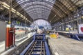 People arrive and depart at Frankfurt train station Royalty Free Stock Photo