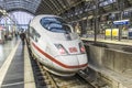 People arrive and depart at Frankfurt train station Royalty Free Stock Photo