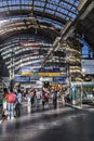 People arrive and depart at Frankfurt train station Royalty Free Stock Photo