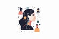 people and artificial intelligence collaboration isolated vector style Royalty Free Stock Photo