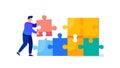 People Assembling Puzzle Pieces, Teamwork Concept, vector design Generative AI Royalty Free Stock Photo