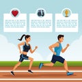 People running infographic Royalty Free Stock Photo