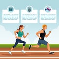 People running infographic Royalty Free Stock Photo