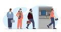 People ATM queue vector concept Royalty Free Stock Photo