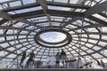 People inside the Reichstag dome in Berlin Royalty Free Stock Photo