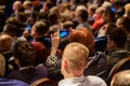 People attend business conference in congress hall Royalty Free Stock Photo