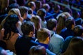 People attend business conference in congress hall Royalty Free Stock Photo