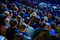 People attend business conference in congress hall Royalty Free Stock Photo