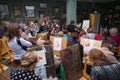 People attend free workshop during the open day in watercolors school