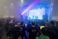 People attend rap battle at Vapexpo Moscow 2016 exhibition