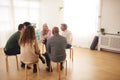 People Attending Support Group Meeting For Mental Health Or Dependency Issues In Community Space Royalty Free Stock Photo