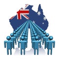 People with Australia map flag Royalty Free Stock Photo