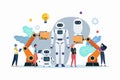 People with automation android robots. robotics industry insights automotive and electronics