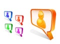 People avatar in chat sign icon set Royalty Free Stock Photo