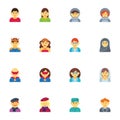 People avatar collection, flat icons set Royalty Free Stock Photo