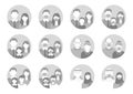 People avatar flat icons. Vector illustration included icon as man, female head, muslim, senior, familes and couples in Royalty Free Stock Photo