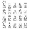 People avatar line icons