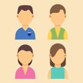 People avatar men and women characters set flat vector illustration design. Web cartoon portrait Royalty Free Stock Photo