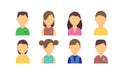 People avatar men and women characters set flat vector illustration design. Web cartoon portrait Royalty Free Stock Photo