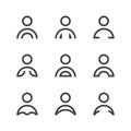 people avatar outline icon modern style, simple, set collection design vector Royalty Free Stock Photo