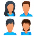People avatar profile picture set vector, diverse business men and women user icons. Flat design cartoon people characters Royalty Free Stock Photo