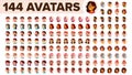 People Avatar Set Vector. Man, Woman. Default Placeholder. Colored Member. User Person. Expressive Picture. Round Royalty Free Stock Photo