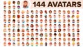 People Avatar Set Vector. Man, Woman. Human Emotions. Anonymous Male, Female. Icon Placeholder. Person Shilouette. User