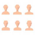 People avatars with face shadow vector set. Profiles for resume and other props. Profile picture icons. Male and female avatars Royalty Free Stock Photo