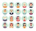 People avatars genealogical family tree elements isolated icons