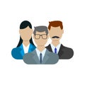 People avatars group icons in flat style. Different male and female faces in office team. Vector illustration