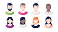 People avatars set isolated on a white background. Profile picture icons. Male and female faces. Cute cartoon modern simple design Royalty Free Stock Photo