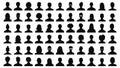 People avatars silhouettes. Front view outlined shoulder portraits on white, young male and female anonymous silhouette Royalty Free Stock Photo