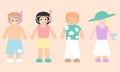 People avatars - summer holiday set Royalty Free Stock Photo