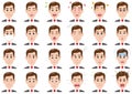 Businessman Various Facial Expressions Set.